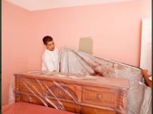 Prep your room before you start to paint.